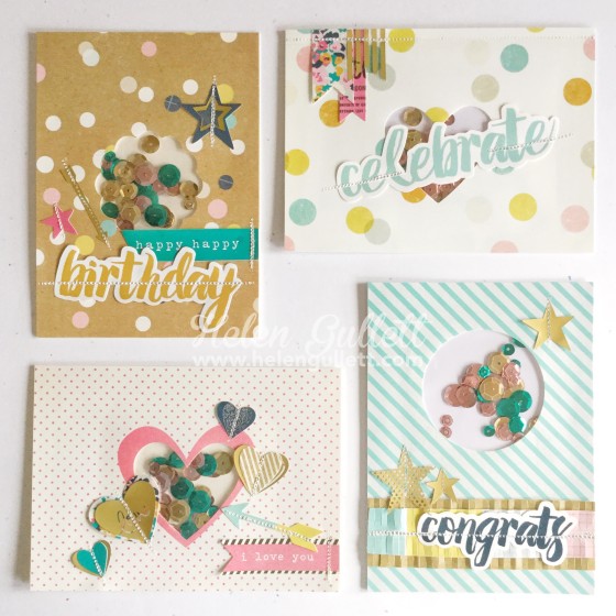 FUSEables Shaker Cards | Helen Gullett | www.helengullett.com | #FUSEables #wrmk #wermemorykeepers #handmadecard #shakercard #cardmaking #creatingjoyfully