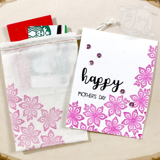 Mother’s Day Card and Gift Bag with Joy Clair clear stamps, VersaFine Clair Ink Pads, and Leisure Arts Watercolor Colored Pencils