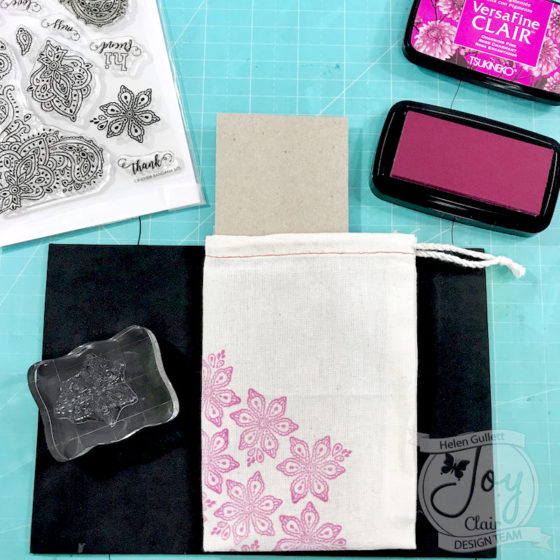 Mother’s Day Card and Gift Bag with Joy Clair clear stamps, VersaFine Clair Ink Pads, and Leisure Arts Watercolor Colored Pencils