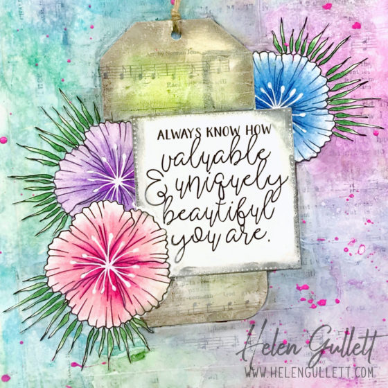 Uniquely You Art Journal Mixed Media Project Using Graciellie Design Digital Stamp