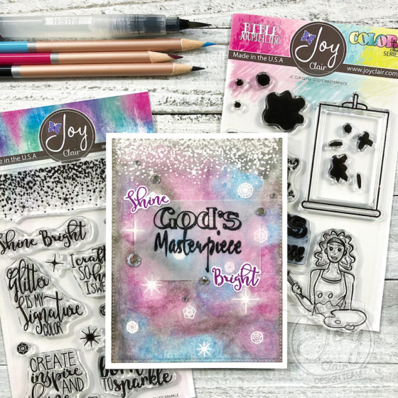 Watercolored And Heat Embossing Resist Card With Watercolor Pencils and ...